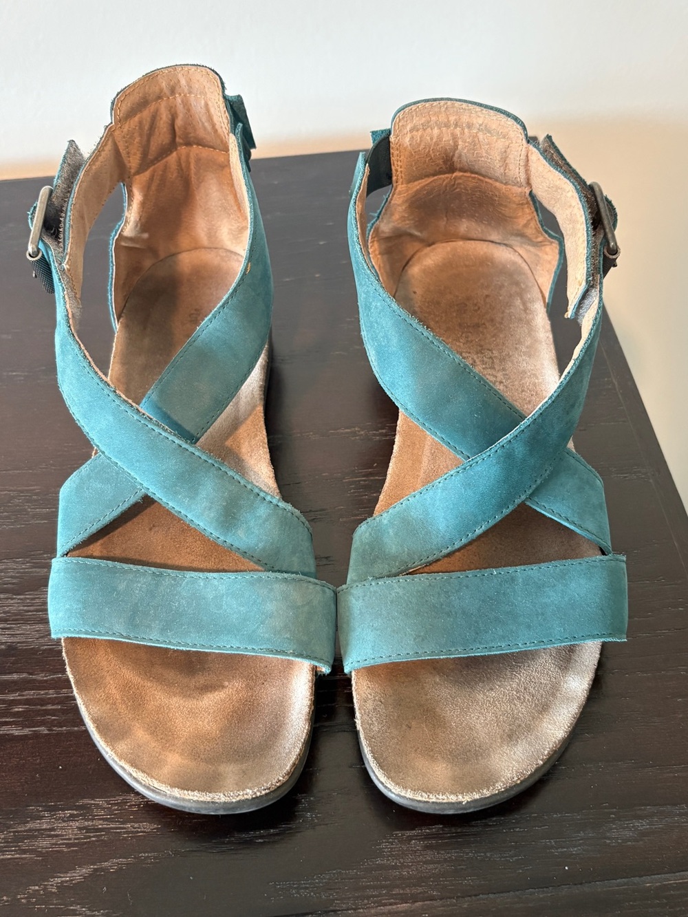 Naot Sandals – Teal Suede, Size 40 (US 9)